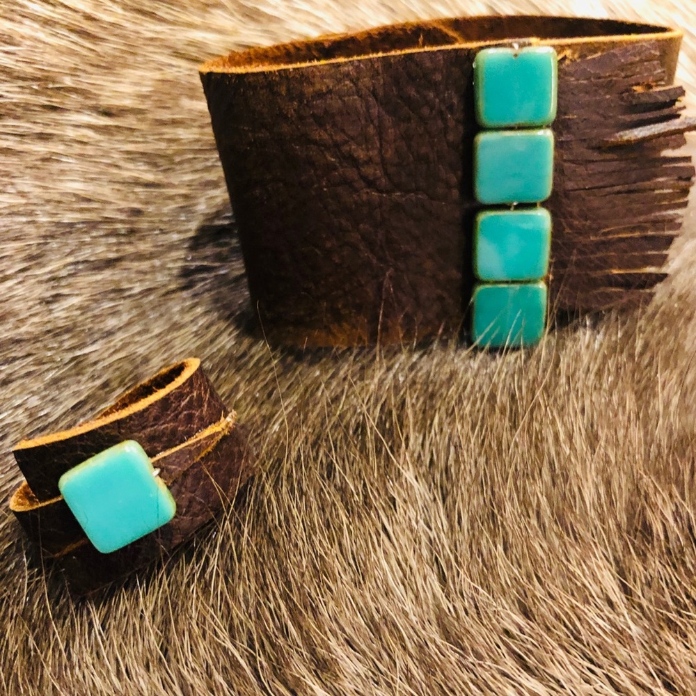 Leather bracelet and ring *not for sale*